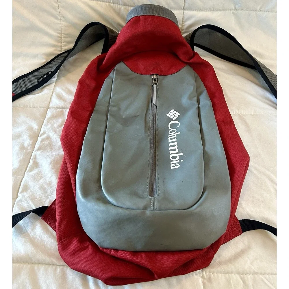 Columbia Triple canyon Backpack Red Grey Roll Top Dry Bag hiking daypack outdoor